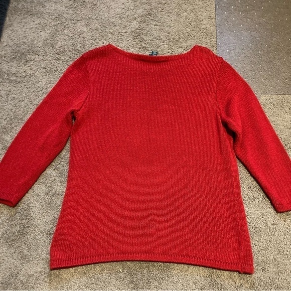Lauren Ralph Lauren 100% Mercerized Cotton Knitted Red Pullover Sweater Size Lrg - Picture 4 of 8